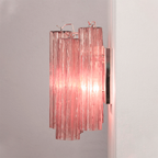 Mid-Century Amber Murano Glass Tube Wall Sconce – Italian Vintage Wall Light