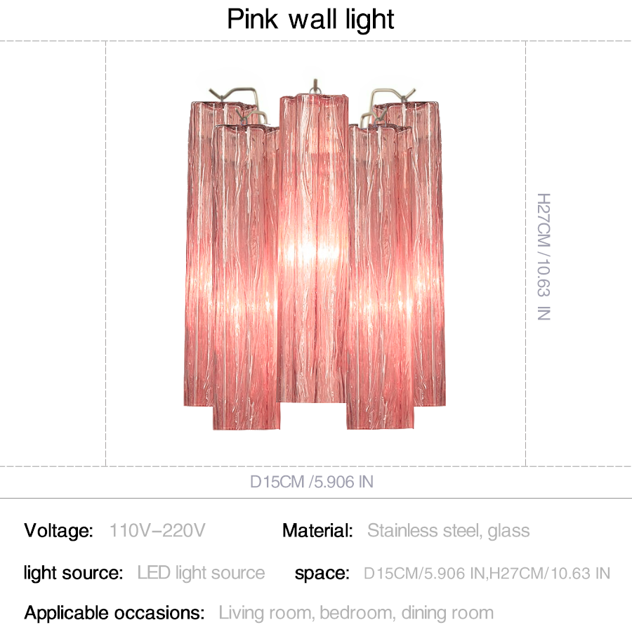 Mid-Century Amber Murano Glass Tube Wall Sconce – Italian Vintage Wall Light