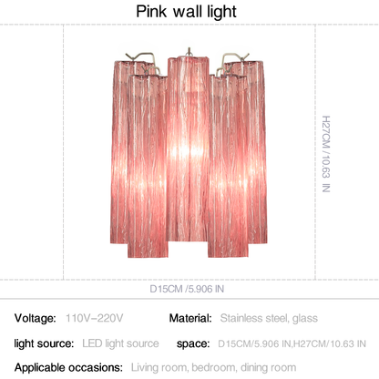 Mid-Century Amber Murano Glass Tube Wall Sconce – Italian Vintage Wall Light