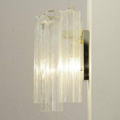 Mid-Century Amber Murano Glass Tube Wall Sconce – Italian Vintage Wall Light