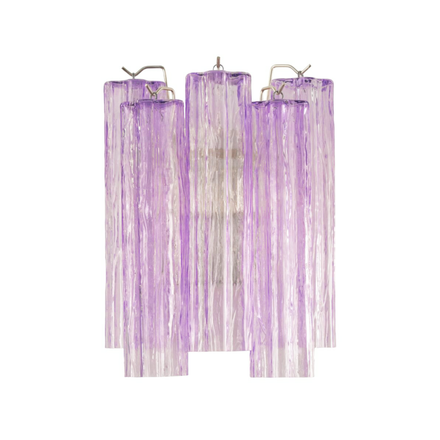 Mid-Century Amber Murano Glass Tube Wall Sconce – Italian Vintage Wall Light