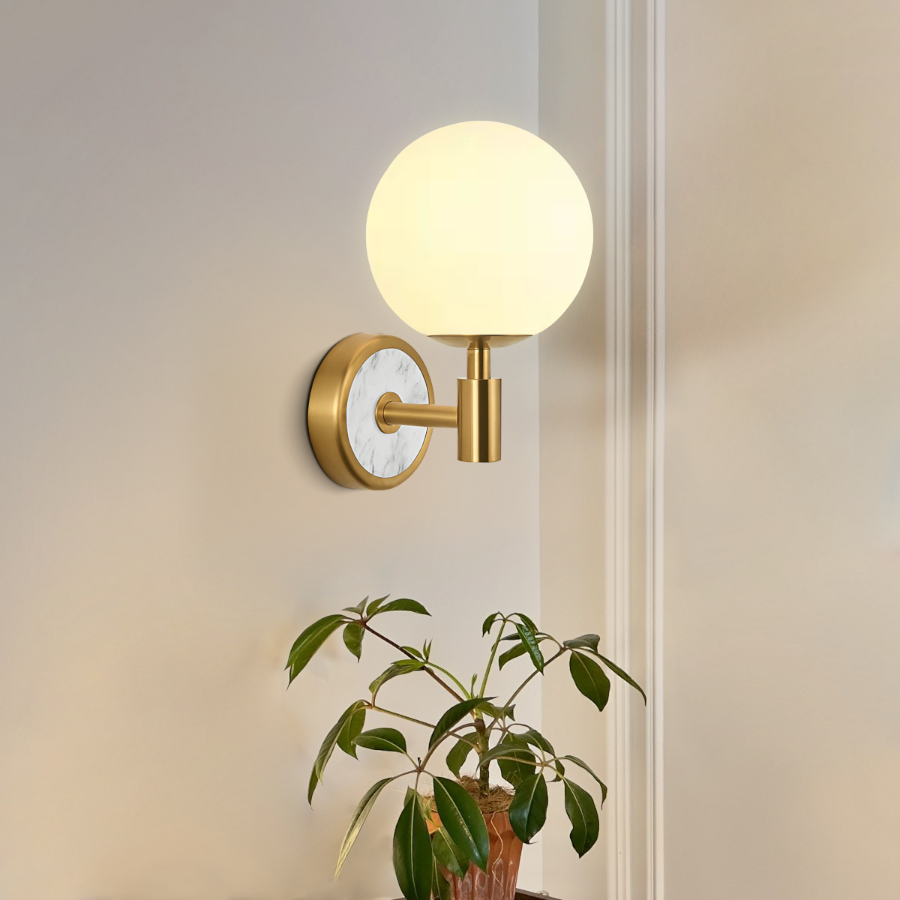 American Minimalist Globe Glass Wall Sconce –1-Light, 2-Light