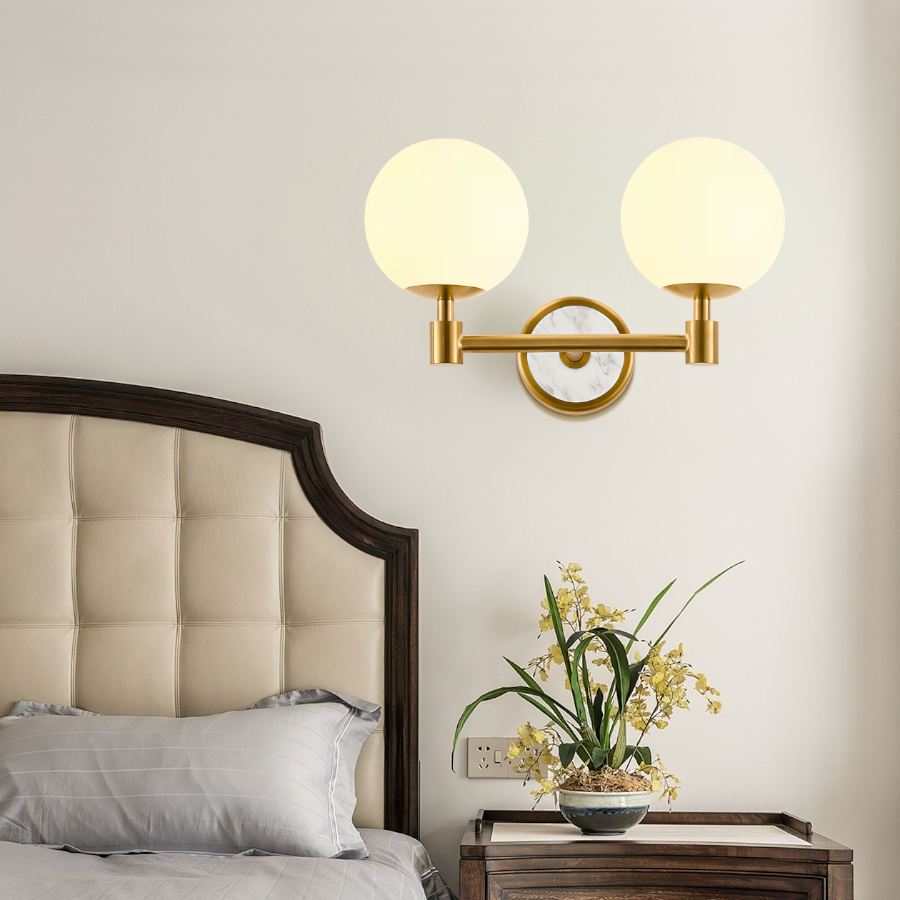 American Minimalist Globe Glass Wall Sconce –1-Light, 2-Light