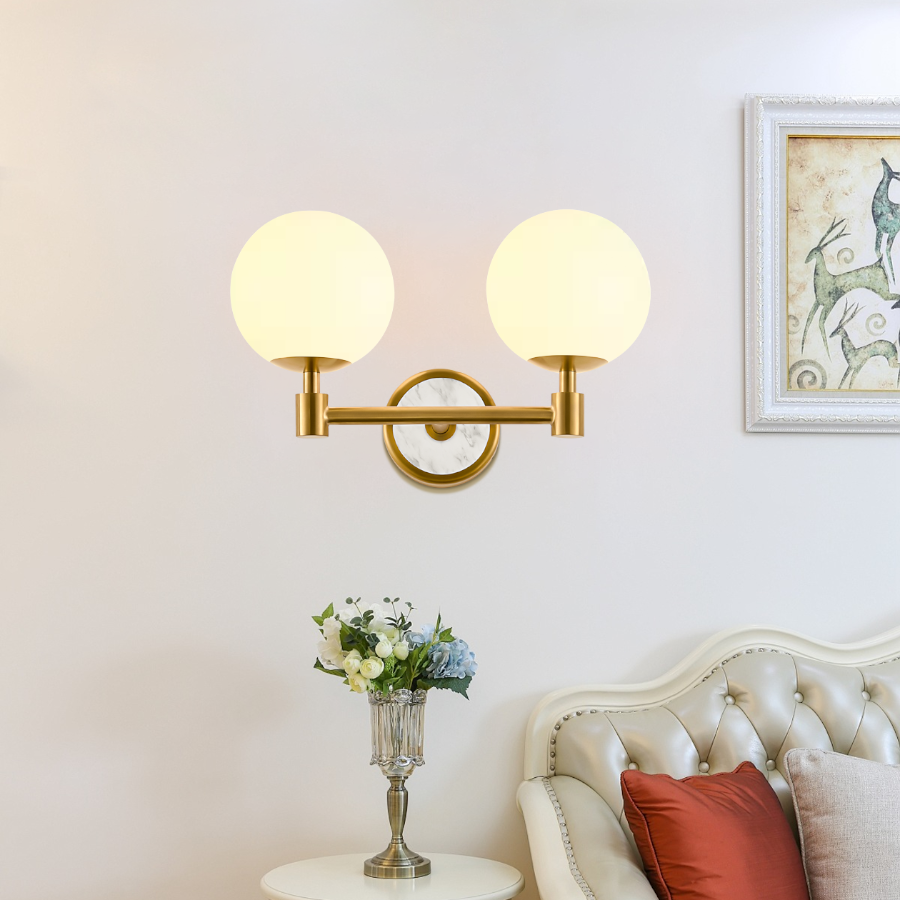 American Minimalist Globe Glass Wall Sconce –1-Light, 2-Light
