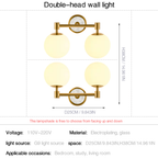 American Minimalist Globe Glass Wall Sconce –1-Light, 2-Light