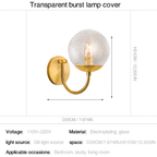 Modern Curved Arm Glass Globe Wall Sconce–1-Light, 2-Ligh for Bedroom & Living Room
