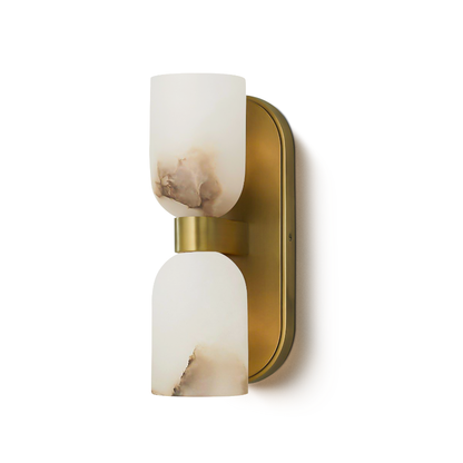 Modern Marble Glass Double Wall Sconce – Gold or Black Finish
