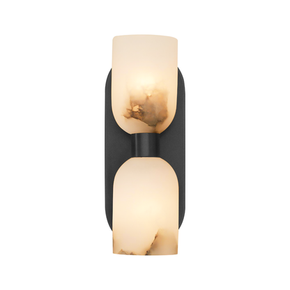 Modern Marble Glass Double Wall Sconce – Gold or Black Finish