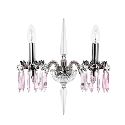 Flannel Gray & Sky Blue Crystal Wall Sconce