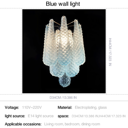Vintage Handcrafted Glass Spoon Pendant Wall Lamp