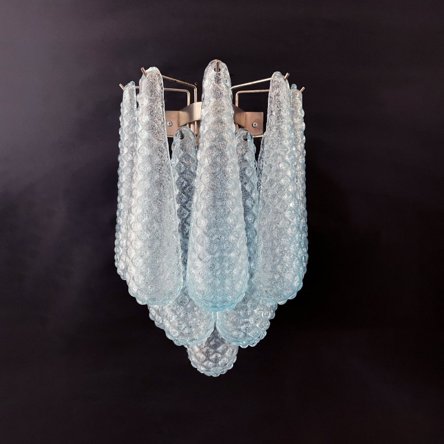 Vintage Handcrafted Glass Spoon Pendant Wall Lamp