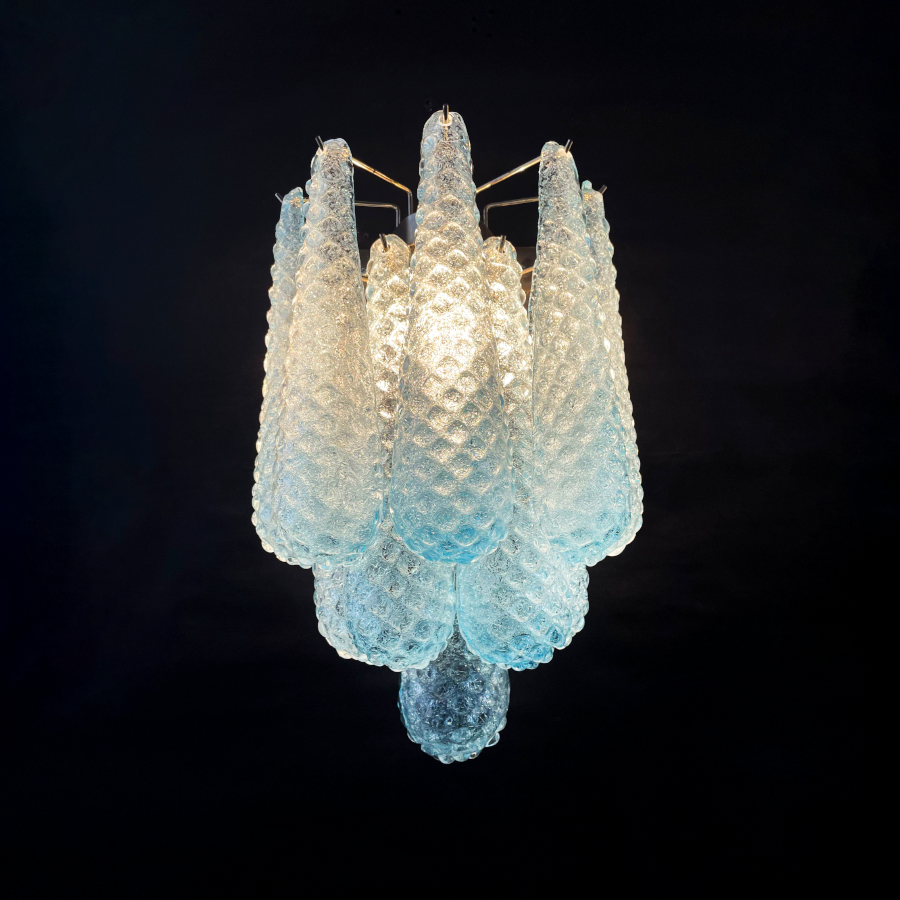 Vintage Handcrafted Glass Spoon Pendant Wall Lamp