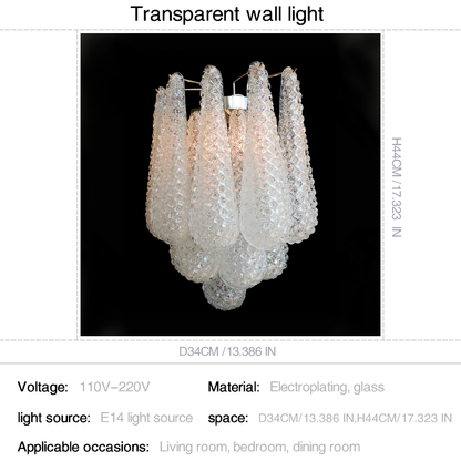 Vintage Handcrafted Glass Spoon Pendant Wall Lamp