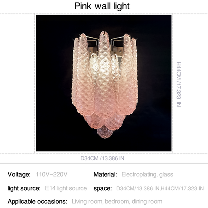 Vintage Handcrafted Glass Spoon Pendant Wall Lamp