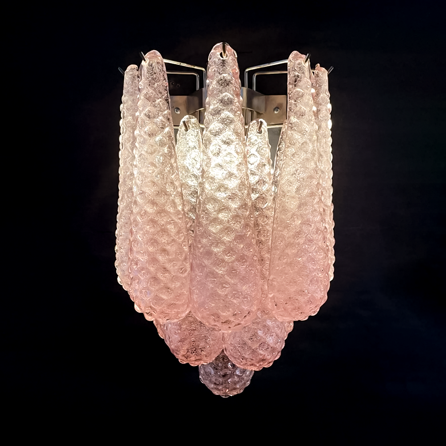 Vintage Handcrafted Glass Spoon Pendant Wall Lamp