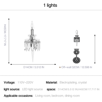 Classic Crystal Candelabra Multi-Light Wall Sconce