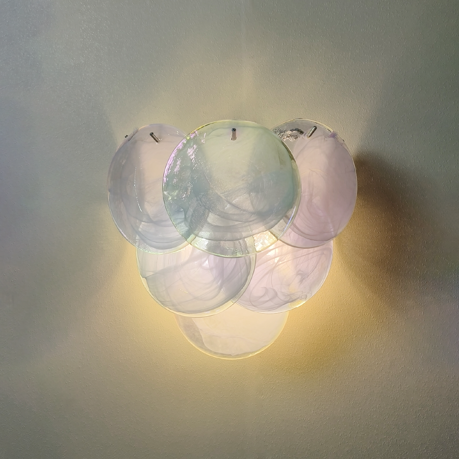 Mid-Century Vintage Handcrafted Glass Wall Sconce