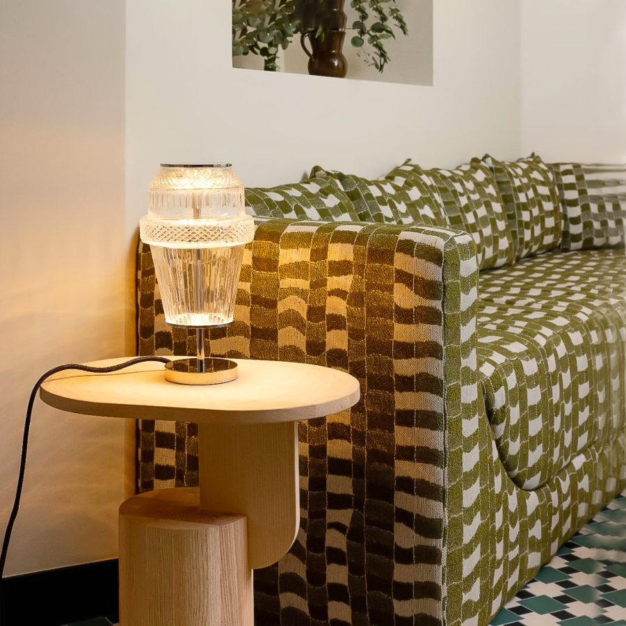 Modern Chrome Crystal Table Lamp