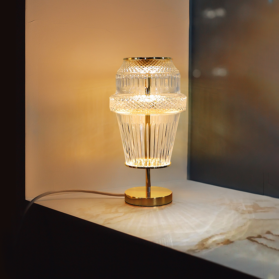 Modern Chrome Crystal Table Lamp