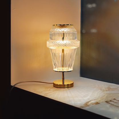 Modern Chrome Crystal Table Lamp