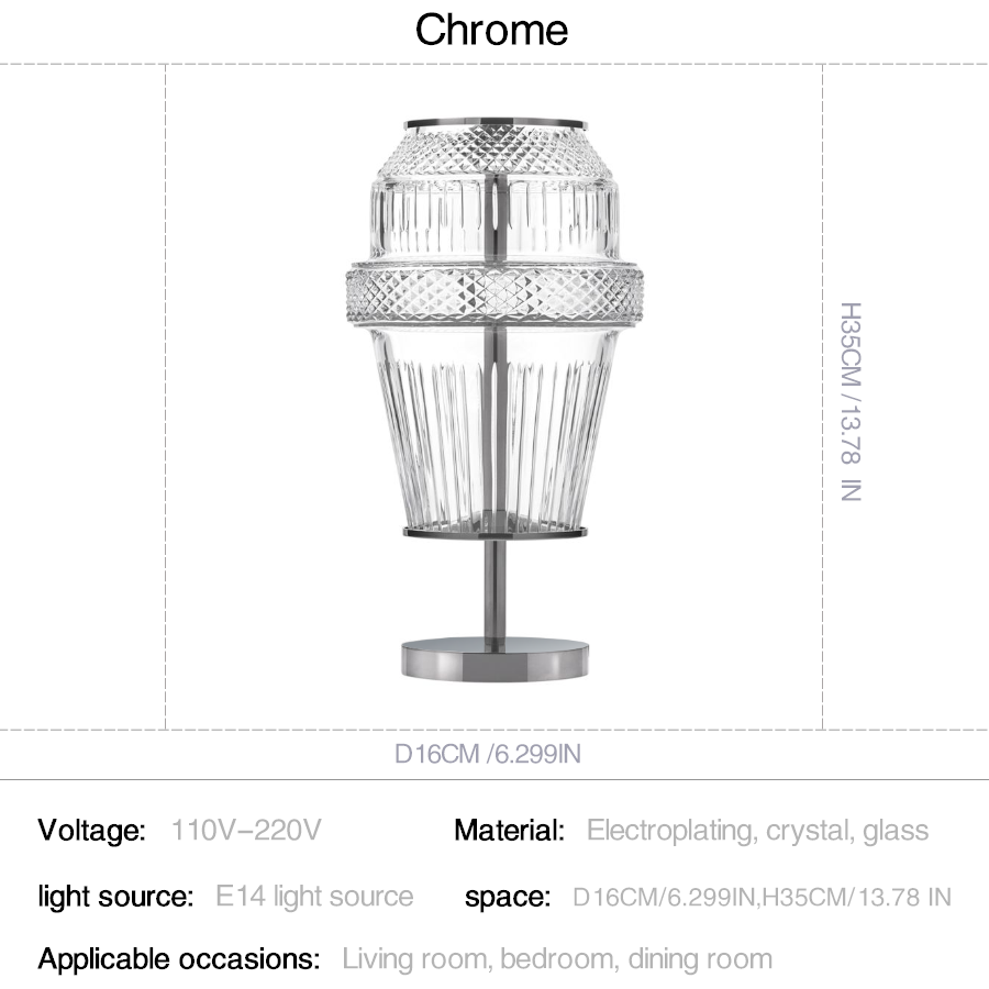 Modern Chrome Crystal Table Lamp