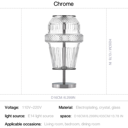 Modern Chrome Crystal Table Lamp