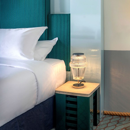 Modern Chrome Crystal Table Lamp