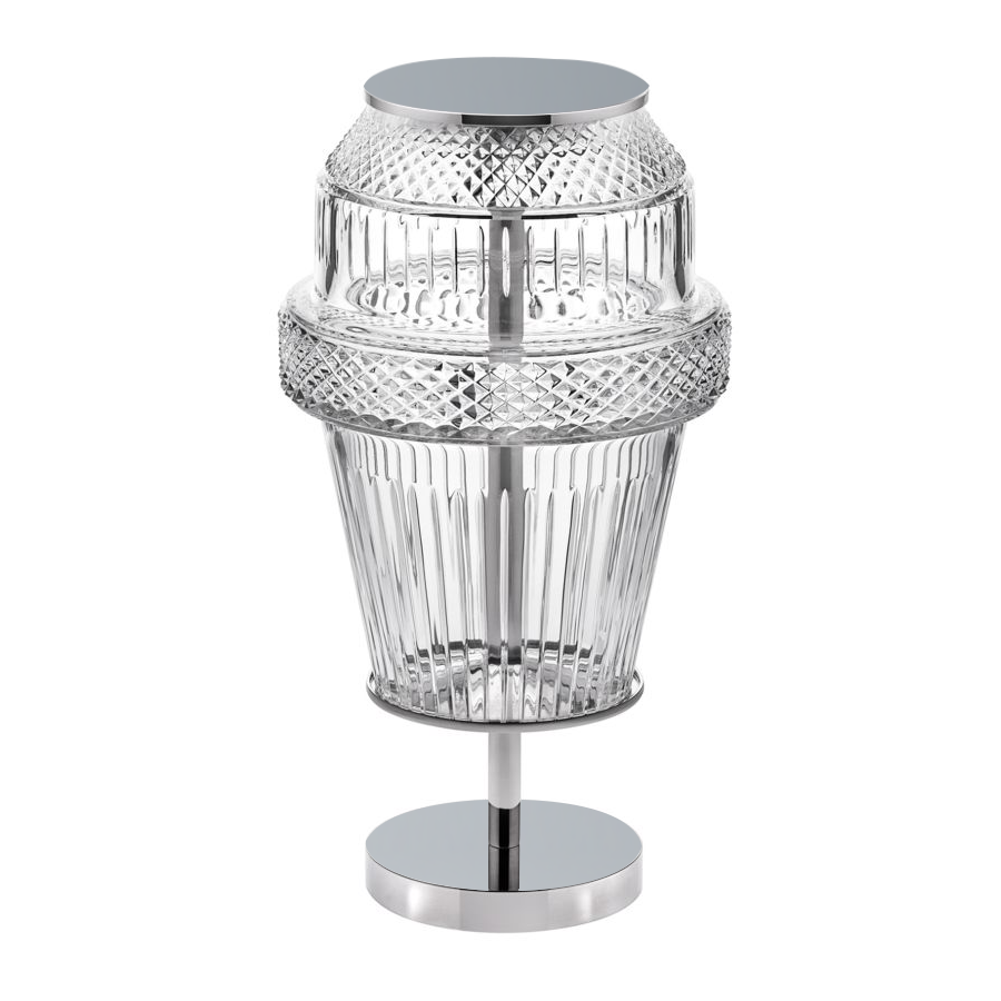 Modern Chrome Crystal Table Lamp