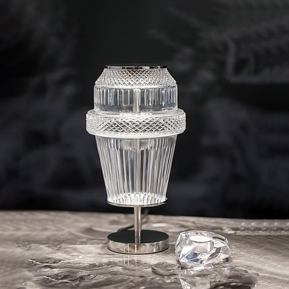 Modern Chrome Crystal Table Lamp