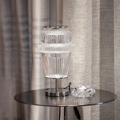 Modern Chrome Crystal Table Lamp