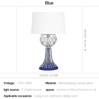 Deep Blue Crystal Table Lamp