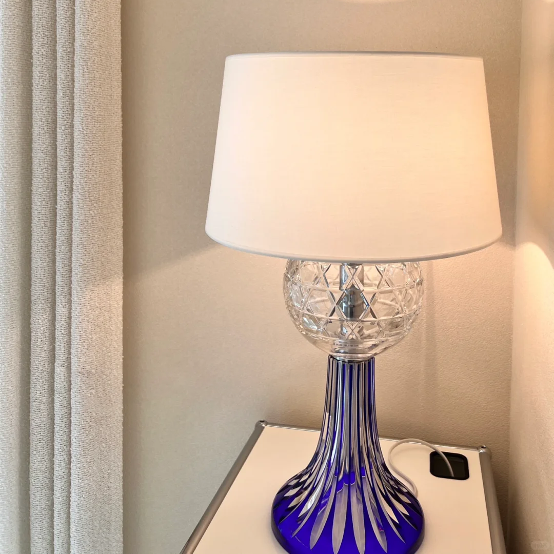 Deep Blue Crystal Table Lamp