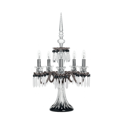 5-Light Dark Blue, Black & Flannel Gray Table Lamp