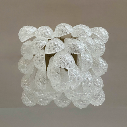 Mid-Century Pink Petal Glass Flush Mount Ceiling Light