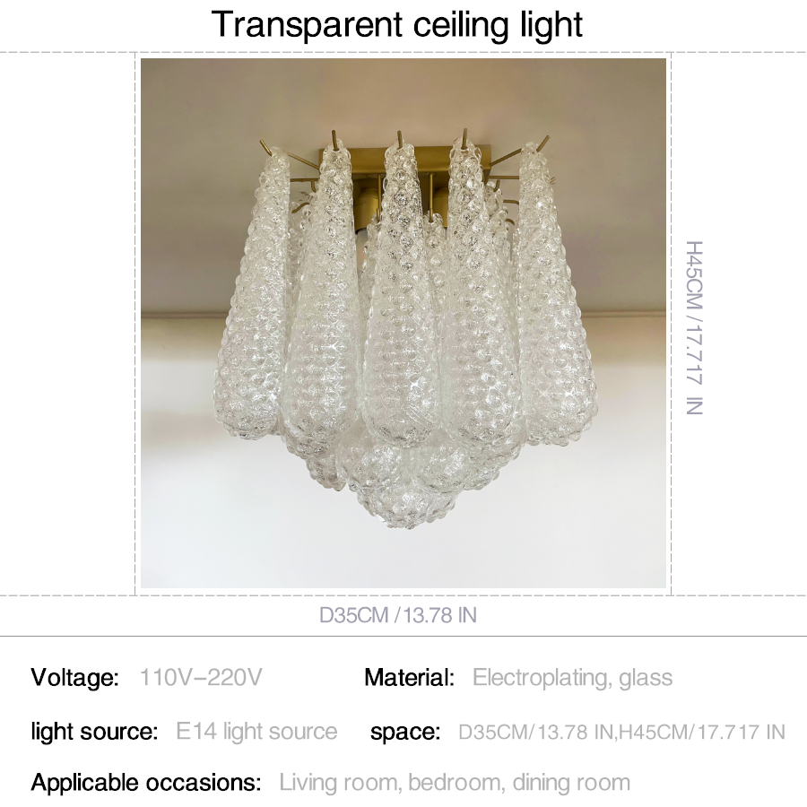 Mid-Century Pink Petal Glass Flush Mount Ceiling Light