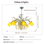 Luxury Handblown Iris Flower Glass Chandelier