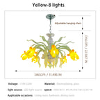 Luxury Handblown Iris Flower Glass Chandelier