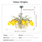 Luxury Handblown Iris Flower Glass Chandelier