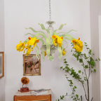 Luxury Handblown Iris Flower Glass Chandelier
