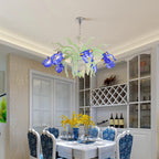 Luxury Handblown Iris Flower Glass Chandelier