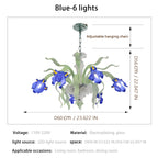 Luxury Handblown Iris Flower Glass Chandelier