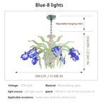 Luxury Handblown Iris Flower Glass Chandelier
