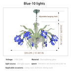 Luxury Handblown Iris Flower Glass Chandelier