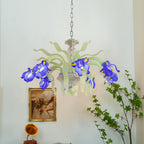 Luxury Handblown Iris Flower Glass Chandelier
