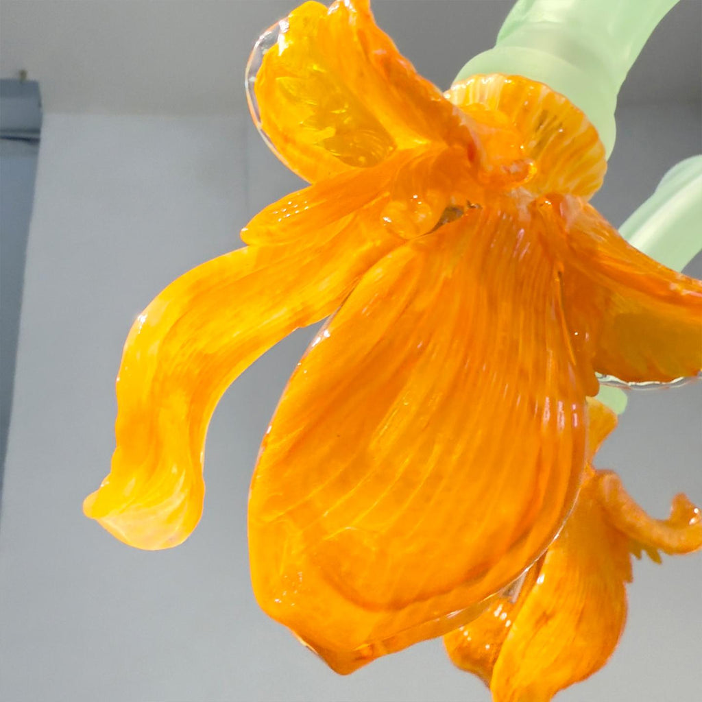Luxury Handblown Iris Flower Glass Chandelier