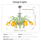 Luxury Handblown Iris Flower Glass Chandelier