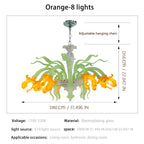 Luxury Handblown Iris Flower Glass Chandelier