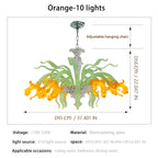 Luxury Handblown Iris Flower Glass Chandelier