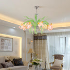 Luxury Handblown Iris Flower Glass Chandelier