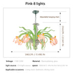 Luxury Handblown Iris Flower Glass Chandelier